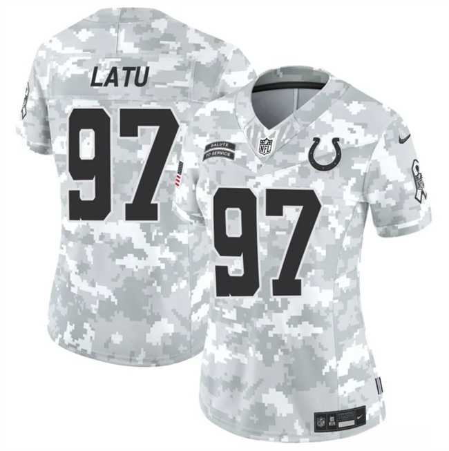 Womens Indianapolis Colts #97 Laiatu Latu 2024 F.U.S.E Arctic Camo Salute To Service Limited Stitched Jersey Dzhi